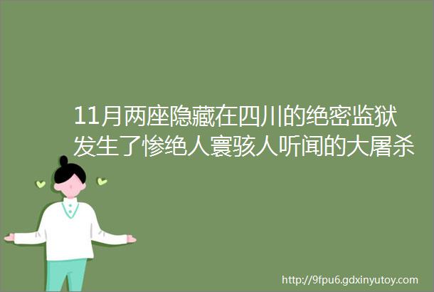 11月两座隐藏在四川的绝密监狱发生了惨绝人寰骇人听闻的大屠杀